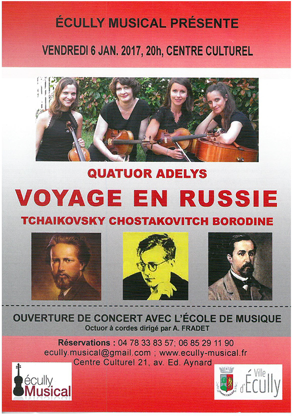 Tract Concert Voyage en Russie 6 janvier à Ecully
