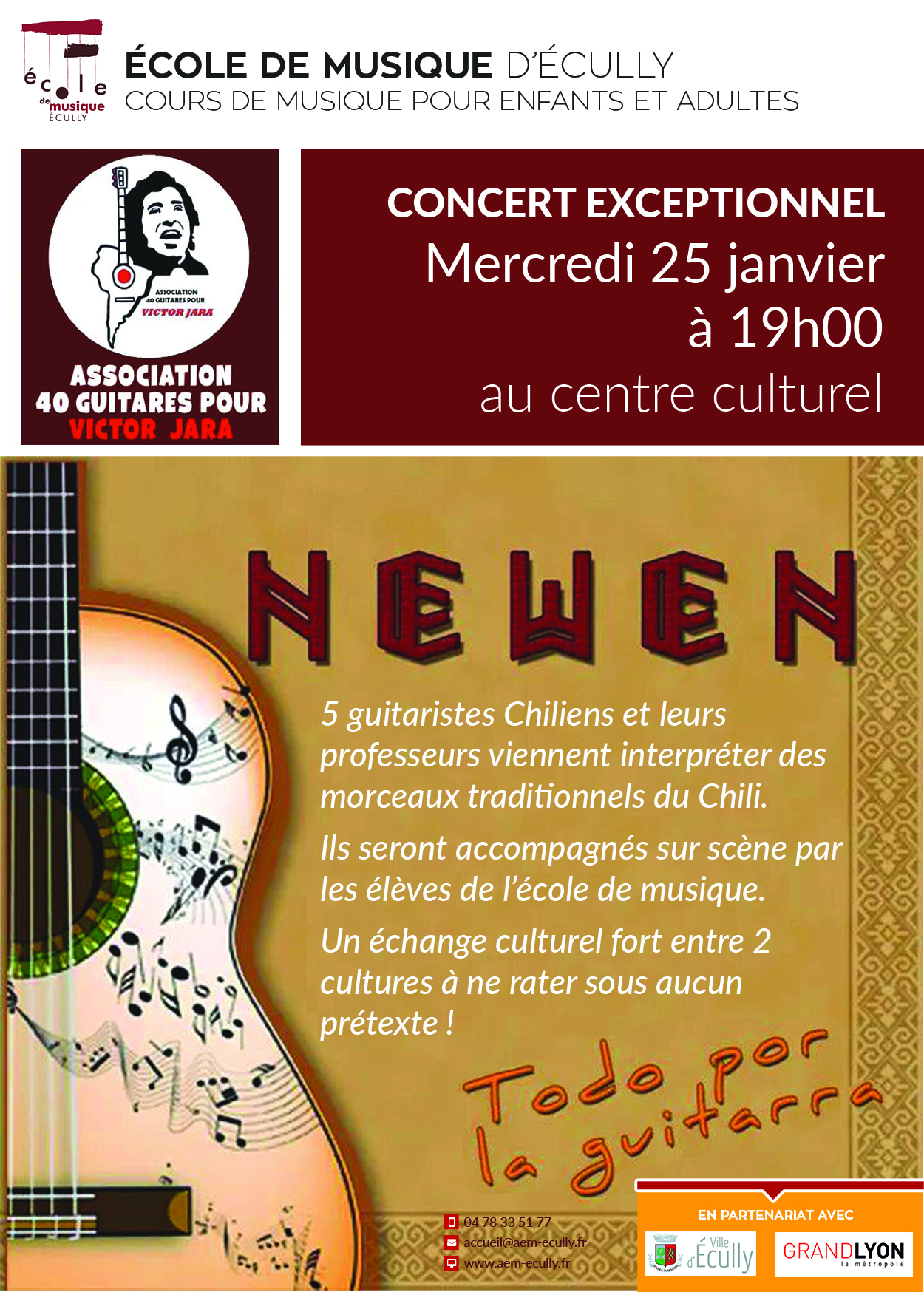 Affiche concert guitaristes Chiliens