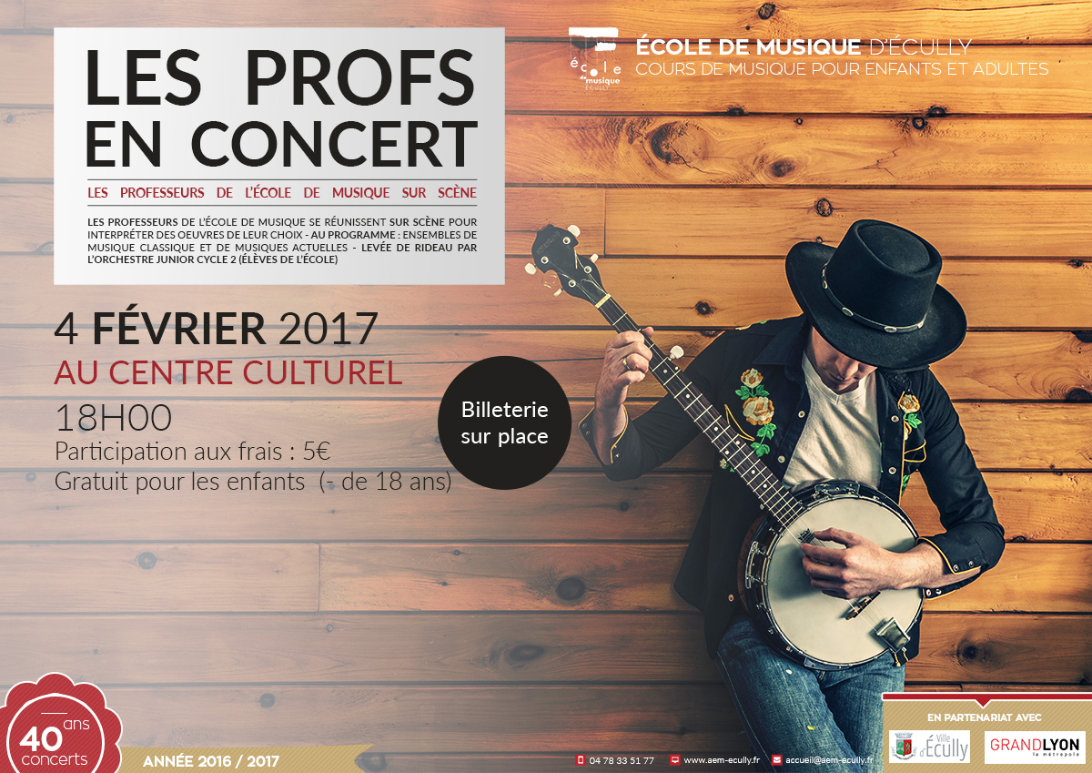 Affiche concert des professeurs de de l'école de musique d'Ecully