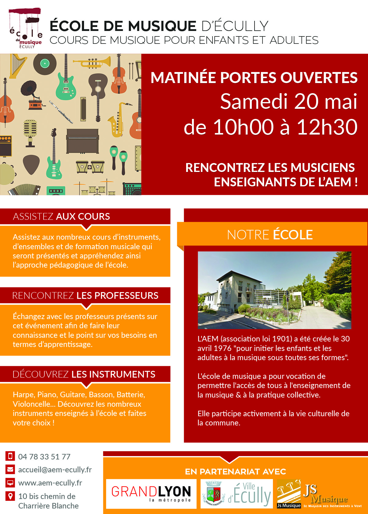 Affiche portes ouvertes école de musique d'Ecully