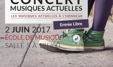 Header Concert de Musiques Actuelles le vendredi 2 juin 2017 à l'école de Musique d'Ecully