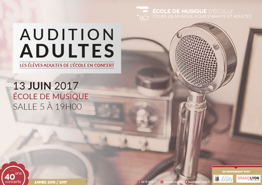 Auditions adultes à l'école de Musique d'Écully