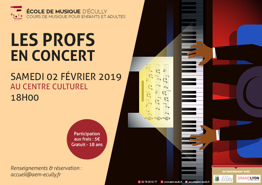 Affiche du Concert des professeurs de l'Ecole de Musique d'Ecully 2019