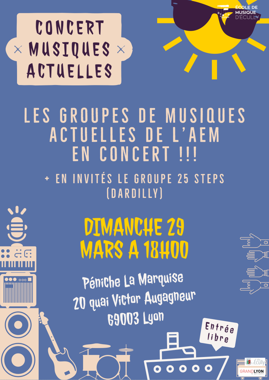 Concert des groupes de musiques actuelles de l'école de musique en concert à la Marquise à Lyon
