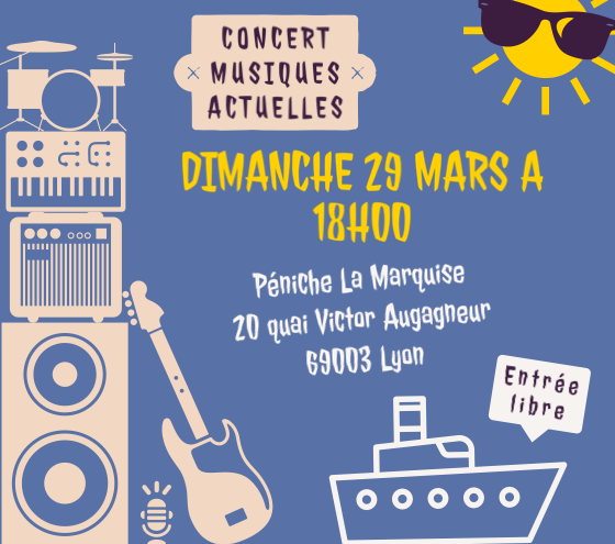 Concert des groupes de musiques actuelles de l'école de musique en concert à la Marquise à Lyon