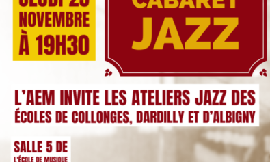 Cabaret jazz à l'Ecole de Musique d'Ecully le jeudi 25 novembre à 19h30