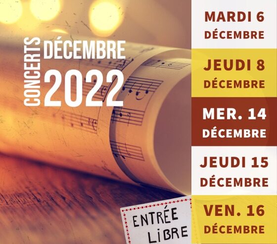 Concerts de décembre 2022 de l'école de musique d'Ecully